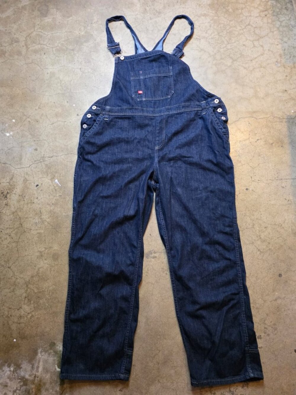 Dickies Denim Bib Overalls Blue Carpenter Work Size 8W L30 Cotton Durable - Picture 13 of 15